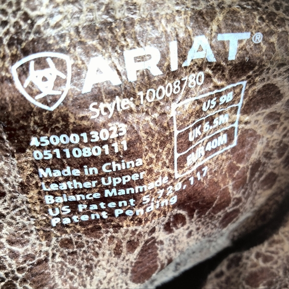 Ariat Dahlia Western Boot size 9. Style#10008780 - Picture 8 of 9